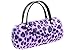 Produktbild Brillenetui Damen wie kleine Handtasche samtige lila Oberfläche wie Fell - auch innen Gepard
