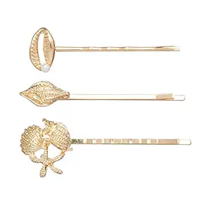 Amazon Brand - Solimo Womens Hair Pins, Beach-Themed, Pack of 3