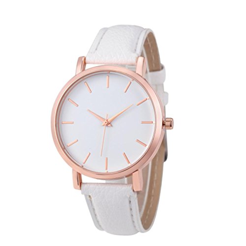 Xinantime Relojes Pulsera Mujer,Xinan Cuero PU Acero Inoxidable Analógico Cuarzo Reloj (Blanco)