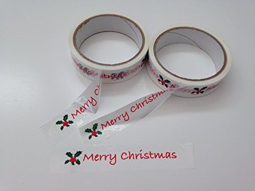 2 x Rolls of 25mm x 33mtr Christmas Wrapping Tape for Sealing up Xmas Gifts and Presents