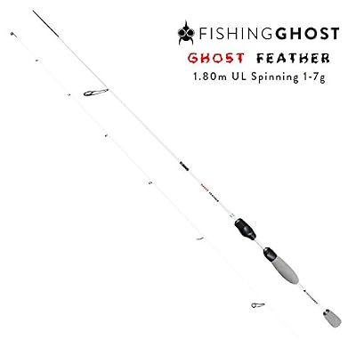 FISHINGGHOST Canne à pêche - Canne à lancer - Canne - Transmission de puissance directe Lors de la pêche à la truite, à l'omble, à la perche (Feather 1,80m poids de coulée: 1-7g)