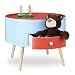 Produktbild Relaxdays Beistelltisch mit Schublade, bunter Konsolentisch, für Kinderzimmer, rund, Nachttisch HxD 45x60 cm, rot-blau