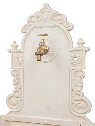 Wandbrunnen Brunnen Gartenbrunnen Garten Waschbecken antik Stil creme weiss - 7