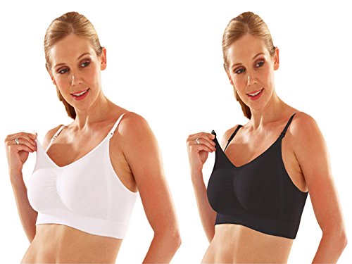 2 PACK Emma Jane 361 Maternity & Nursing Bras Black & White Size 36