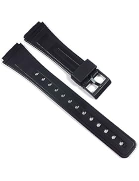 Ersatzband Uhrenarmband XL Kunststoff Band schwarz glatt 19mm Minott 21601