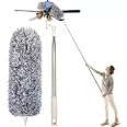 VALITUDO® Microfiber Long Feather Duster- Bendable & Detachable Fan Cleaning Duster with 100 inches Expandable Pole Handle, Washable, Stainless Steel Handle for Ceiling, Wall, Window Blinds, Furniture