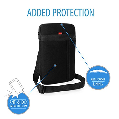 V7 CSS12BLK-1E 12,2 Zoll Tablet & Ultrabook Hülle aus Memoryschaum mit abnehmbarem Schulterriemen - 3