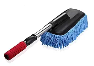 SABBY BRO Car Cleaning Microfiber Mop Duster with Grip Extendable Handle_Blue Color