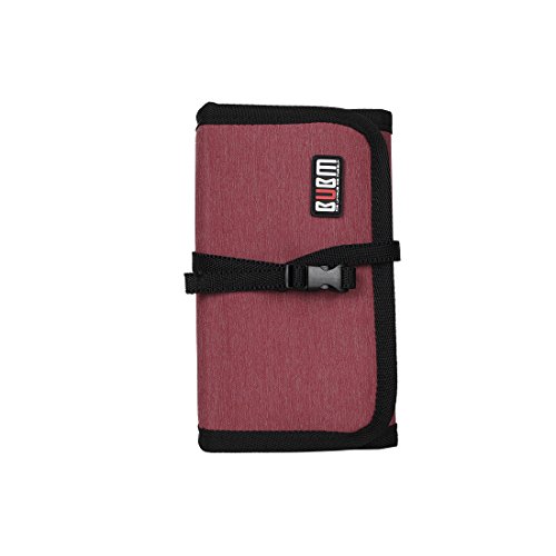 Damai Wrap Universaltasche Tragbare Tasche Elektronike Zubehöre für Reiseorganisator/Festplatte/Kabel (Klein, Weinrot) - 4