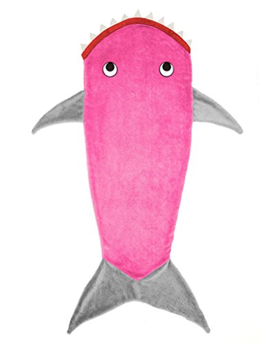 Minetom Kinder Haifisch Decken Mode Schlafsäcke Flanell Meerjungfrau Schwanz Mermaid Tail Quilt Rosa One Size - 2