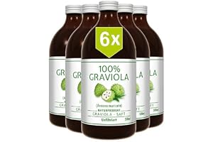 6 x 100% SOURSOP JUICE - unfiltred & vegan- 6 x 500 ml. Graviola. Guanábana. Corossol. Made in Germany.