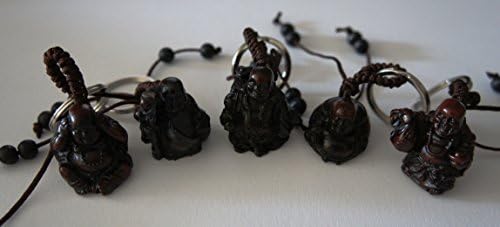 Paradise PetsParadise Pets LUCKY ORIENTAL BUDDHA KEY RING - CARVED ROSEWOOD EFFECT