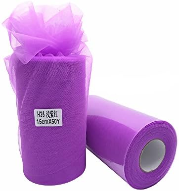 funnyjojo Super soft 6 Inch x 50 Yards (150FT) Tulle Roll - Tutu Skirt Baby Shower Dress Wedding Decor Sewing Crafts Wraping Fabric Party Decoration & 43 Colors - light mauve