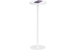 TUTOTAK Tall Round Side Table, Small End Table, Drink Table, Pedestal Side Table, livingroom, White TB01BW065EU