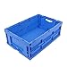 Produktbild KLAPPBOX 41 Liter, stabile Faltbox, Made in Germany, 60x40x22cm, Kunststoff Transportkiste, Plastikbox, Transportbox, max. 60kg, Blau