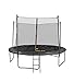 Produktbild Garten-Trampolin mit Sicherheitsnetz, Leiter und Schaumstoff, Durchmesser 12 m, 366 cm, 5 Sitzstangen – TÜV – (schwarz)