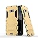 Price comparison product image COOVY® Cover for Samsung Galaxy S8 SM-G950F / SM-G950FD bumper case, double layer plastic + TPU silicone, extra strong, anti-shock, stand function | colour gold