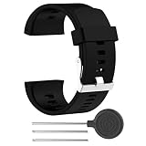 Hunpta Ersatz Silikon Rubber Watch Band Armband für Polar V800 Watch (Schwarz)