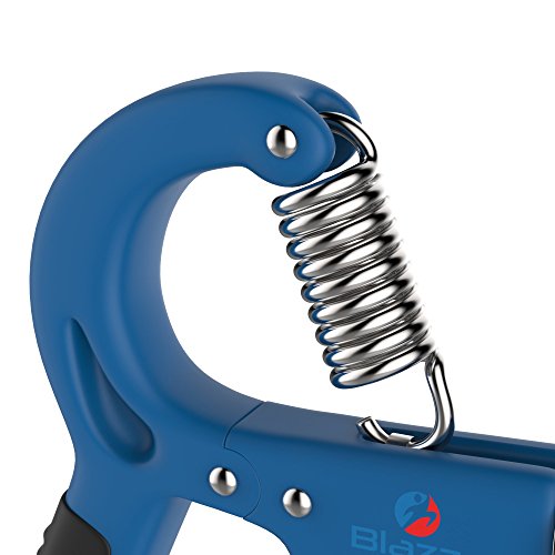 Blazz Unterarmtrainer Set – Fingerhantel mit verstellbarem Widerstand + 2 Grip- Ringe in verschiedenen Stärken – Bonus: Trainingsplan - 8