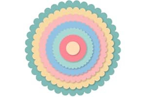 Craftelier - Set di Mini Fustelle Essenziali per Creazioni di Scrapbooking, Crafting e Cardmaking | Forma di Cerchi Smerlati - Diametro Approssimativo tra 1,00 cm e 7,00 cm
