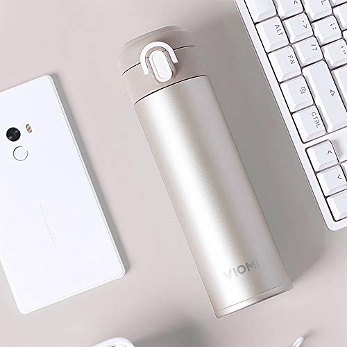 VIOMI Borraccia in Acciaio Inox 316, Senza BPA, Stabile, Resistente agli acidi e agli alcali, 12 Ore di Isolamento Continuo, Gold, 300 ml