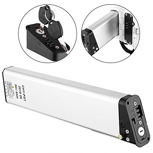 AMDirect Bicicleta de Montaña Eléctrica de 26 Pulgadas E-Bike Sistema de Transmisión de 21 Velocidades con Linterna con Batería de Litio Desmontable 250W 36V (Batería para B07DPG1X4J)