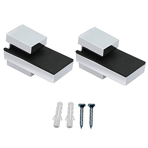 JUN-H 2 Pezzi Bagno Vetro Mensola Supporto per Ripiani in Vetro Supporto per Ripiani Stabile Cromato Opaco Pavimenti in Vetro e Legno Fino a 15 mm di Spessore