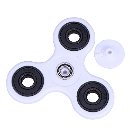 iEFiEL Hybrid Ceramic Triangle Hand Finger Spinner Fidget Toy Stress Anxiety Relief for Kids Adults (White)