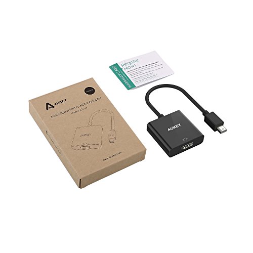 AUKEY Mini Display Port Adapter auf HDMI Full HD 1080p für Microsoft Surface Pro 3, iMac , Macbook Air, Thinkpad X1, DELL XPS 13/ 14/ 15 usw. Schwarz - 8
