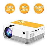 TUREWELL H3 Projector Video Projector 3600 Lumens Native 720P LCD Mini Projector 180