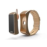 LYJNBB Smartwatch mit Herzfrequenz-Sensor Ohrhörer Sports Wrist Watch Fitness Tracker kompatibel mit Android und ios OLED-Display-Touchscreen IP55 wasserdicht,Gold