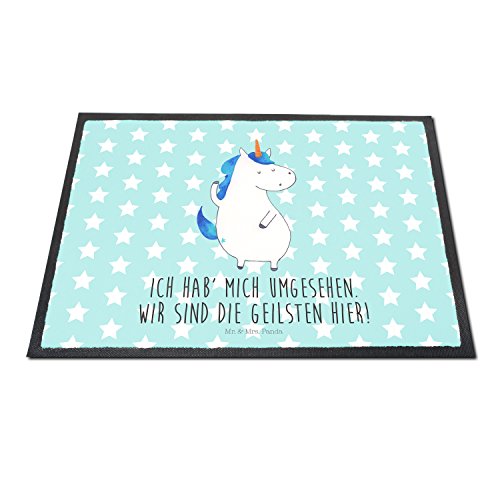 Mr. & Mrs. Panda Fußmatte Druck Einhorn Mann – 100% handmade in Norddeutschland – Einhorn, Einhörner, Unicorn, cool, Mann, Freundin, Familie, bester Freund, BFF, Party, hübsch, beste Fussmatte, Fußmatte, Türvorleger, Schmutzmatte, Fussabtreter, Matte, Schmutzfänger Einhorn, Einhörner, Unicorn, cool, Mann, Freundin, Familie, bester Freund, BFF, Party, hübsch, beste - 2