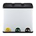 Produktbild Mari Home Großer Mülleimer | Dreifach-Abfallbehälter | 54L (18L X 3) Recycling-Tonne mit 3 Abteilen | Ideal für Küche, Büro & Haushalt | Mülltonne mit Pedal & Inneneimer | Matt Weiß
