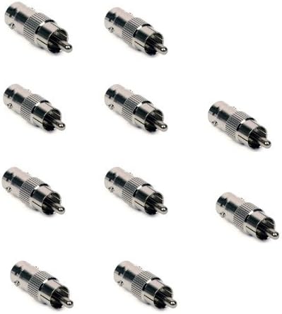 10 x BNC Female To RCA Phono Male Connector Adapter Plug For CCTV Camera DVR Cable