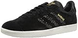 adidas Originals Women's Gazelle W Sneaker, Black/Black/Gold Metallic, 5 M US