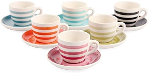 Colourful Table Coffee Set with 6 plates. Hypnos Multicolour