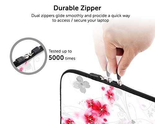 SIDORENKO Tablet PC Tasche f  r 10 - 10 1 Zoll   Universal Tablet Schutzh  lle   H  lle Sleeve Case Etui aus Neopren  Rosa   Wei  