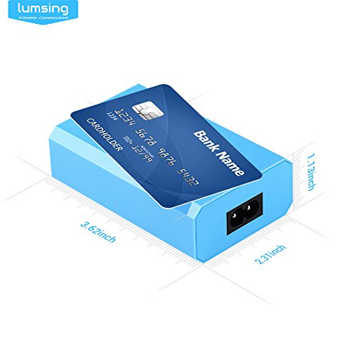 Lumsing Quick Charge 3.0 36W 4 Port USB Ladegerät Desktop Ladeadapter für Galaxy S7 / S6 / Edge / Plus, Note 5 / 4 und Smart Ports für iPhone 7 / 6s / Plus, iPad Pro / Air 2 / mini, LG, Nexus, HTC & mehr (Blau) - 5