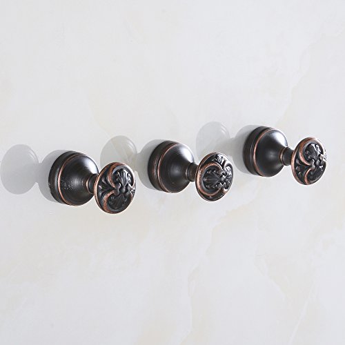 Weare Home Geschnitzten Schwarz Öil Bronze finished Cool Einfach Deko Wandmontag Einzeln rund alle hochwertig Antik Messing Kleiderhaken Mantel-hütenhaken Handtuchhaken, 2 Stück - 3