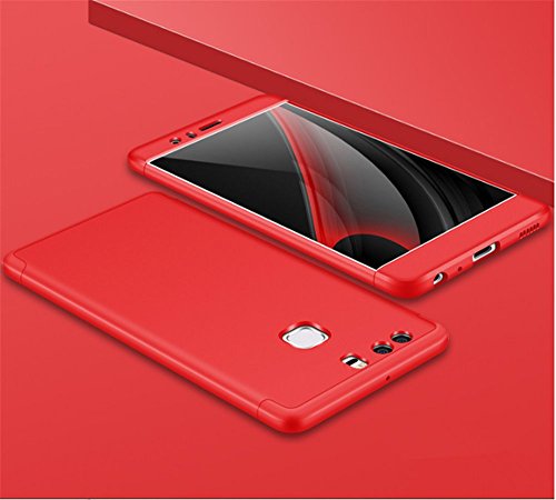 Qissy Carcasa Huawei P9 Incluido Anti-Scratch Anti-Huella Dactilar a Prueba de Choque Suave Protective Case Cover Skin para Huawei P9 5 2   Huawei P9  Rojo 
