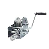 Übersetzungsverhältnis: 4: 1/8: 1; Hergestellt aus kohlenstoffhaltigem Stahl mit verzinkter Oberfläche für maximale Festigkeit und lange Beständigkeit gegen Rost und Korrosion. Der rutschfeste Griff sorgt für einen straffen Griff, um die Ermüdung des Benutzers zu verringern und die Produktivität beim Anlassen der manuellen Winde zu steigern.