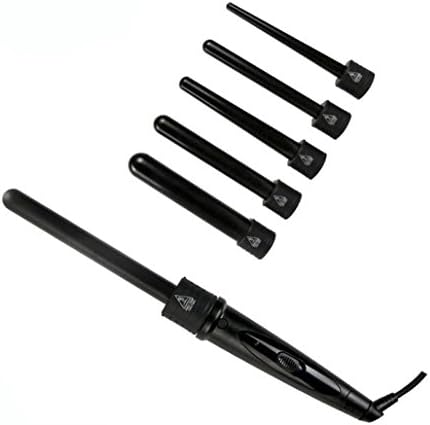 GAOLIXIA 5 in 1 Curling Wand with Temperature Control - Professional Curling Tong Set with Interchangeable Ceramic Tourmaline Barrels - Ceramic Hair Curler Best for Long or Short Hair UK Plug