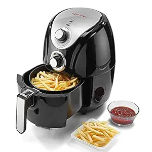 Lifelong LLHF421 Fryo Air Fryer 1400W with 4.5L Large Cooking Pan Capacity, Timer Selection and Fully Adjustable Temperature Control with 1 Year Warranty(Black)