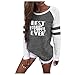 Produktbild LILIHOT Frauen Langarm T-Shirt Mode Print Bluse Rundhals Lose Sweatshirt Damen Jumper Sweatshirt Pullover Bluse Oberteile Tops Langarmshirts Casual Lose Shirts Oberteil Tops