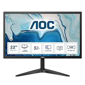 AOC 22inch IPS Ultra Slim Frameless Monitor - FUll HD, VGA, HDMI, Low Blue Mode, VESA Mount, 22B1HS 3 Yr Warranty