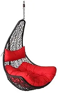 Corazzin Garden Swing Hammock Chair for Adult Indoor Outdoor Furniture Balcony Garden Patio Swing Chairs Jhula Without Stand (Black)