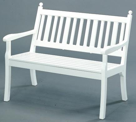 Preisvergleich Produktbild Sitzbank / Gartenbank 3er Design: Hohenzollern, Länge 160cm, weiß (hochwertiger Kunststoff, Parkbank Made in Germany)