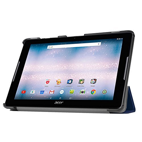 Acer Iconia One 10 B3-A30 Hülle, IVSO Ultra Schlank Superleicht Ständer Slim Leder zubehör Schutzhülle für Acer Iconia One 10 (B3-A30) 25,7 cm (10,1 Zoll HD) Tablet-PC perfekt geeignet (Für Acer Iconia One 10 (B3-A30), Blau) - 2