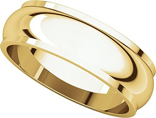 14ct Yellow Gold, Edged Half Round Wedding Band 6MM (sz Z+3)