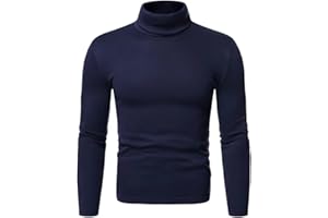 FTRGHNY Pull polyvalent à col roulé et à manches longues pour homme